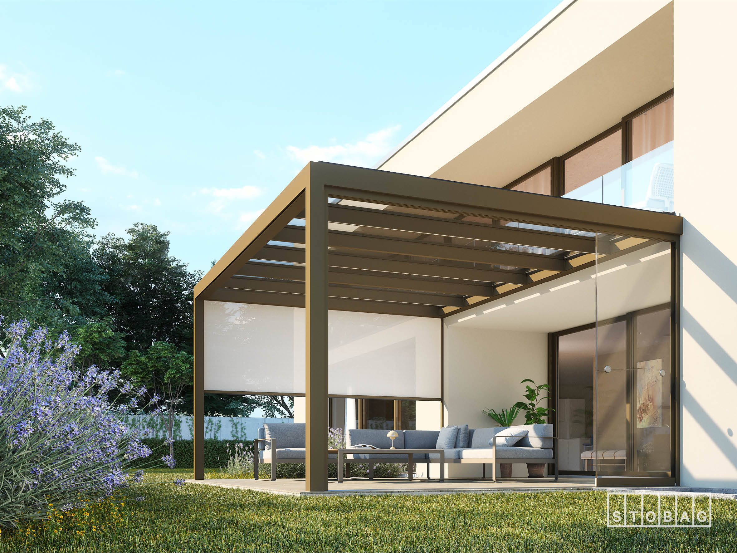 Vetro Fino zijaanzicht met zonwering