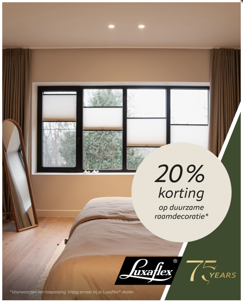 Duurzame luxaflex actie